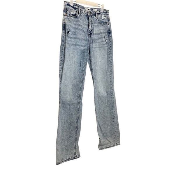 River Island Denim Specialist Distressed Straight Leg Jeans Light Blue Size 8 - Picture 3 of 4